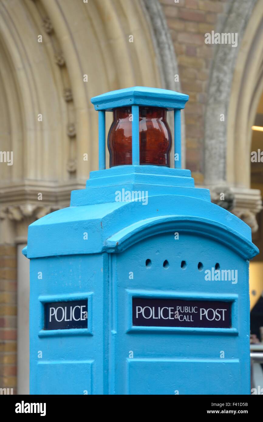 Old fashioned Police box top Stock Photo