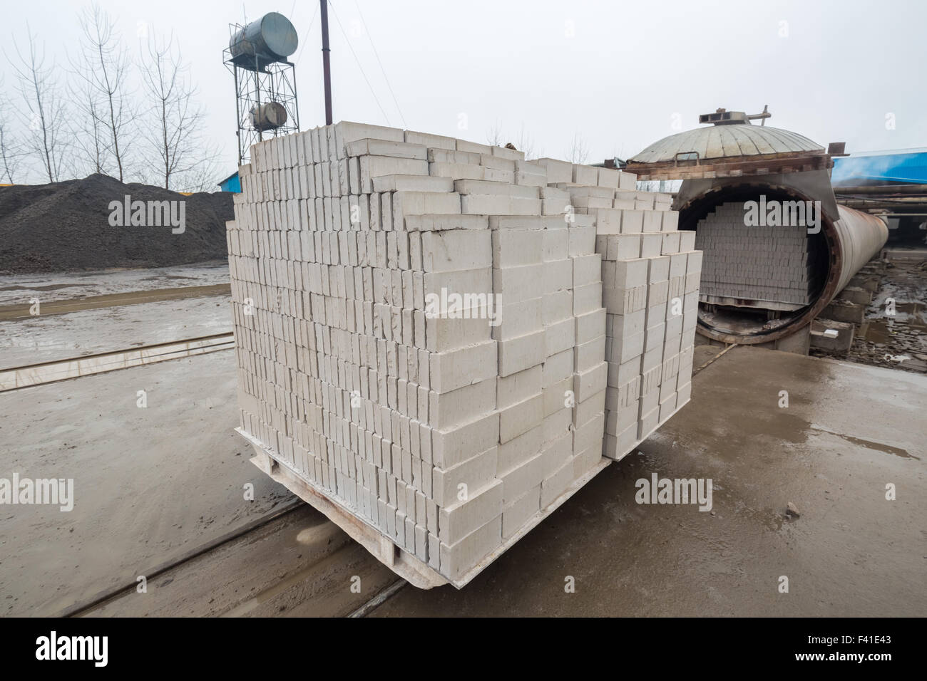 aerated concrete block Stock Photo
