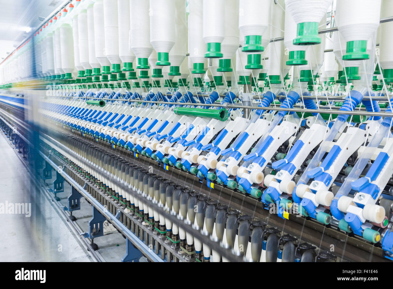 cotton spinning machinery Stock Photo