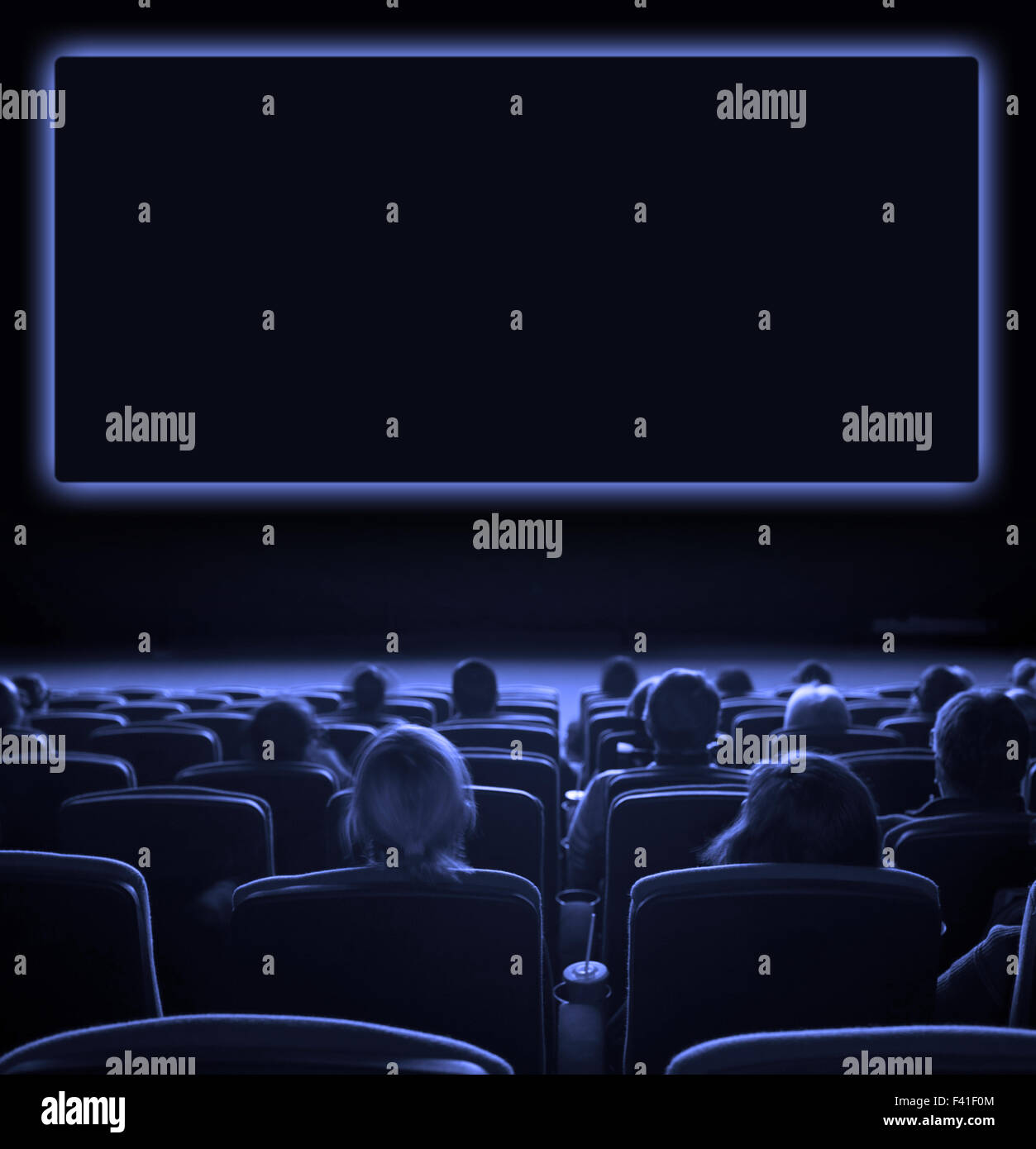 viewers at movie theater Stock Photo