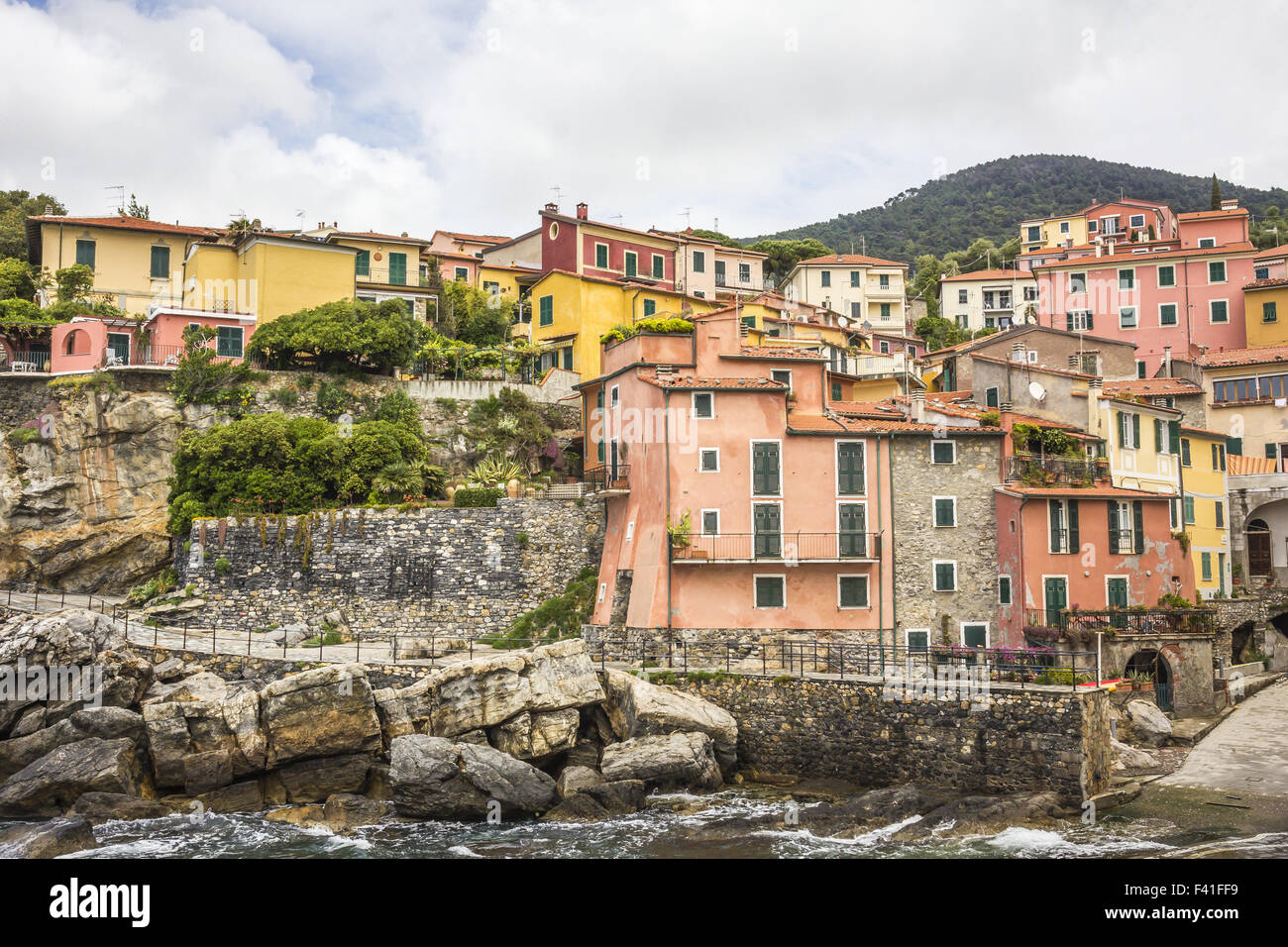 Tellaro, typical houses, Liguria, Italy Stock Photo Alamy