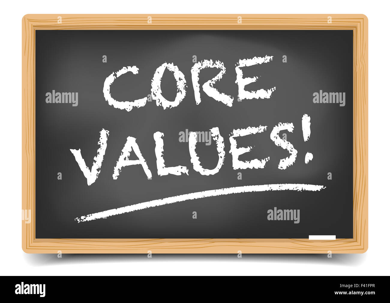 Blackboard Core Values Stock Photo