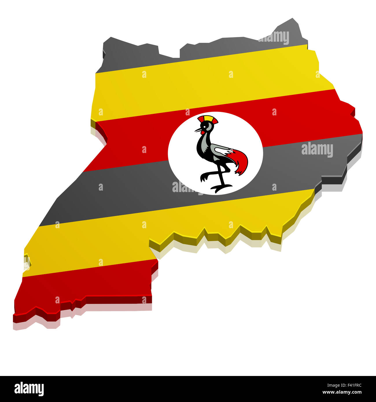 Map Uganda Stock Photo