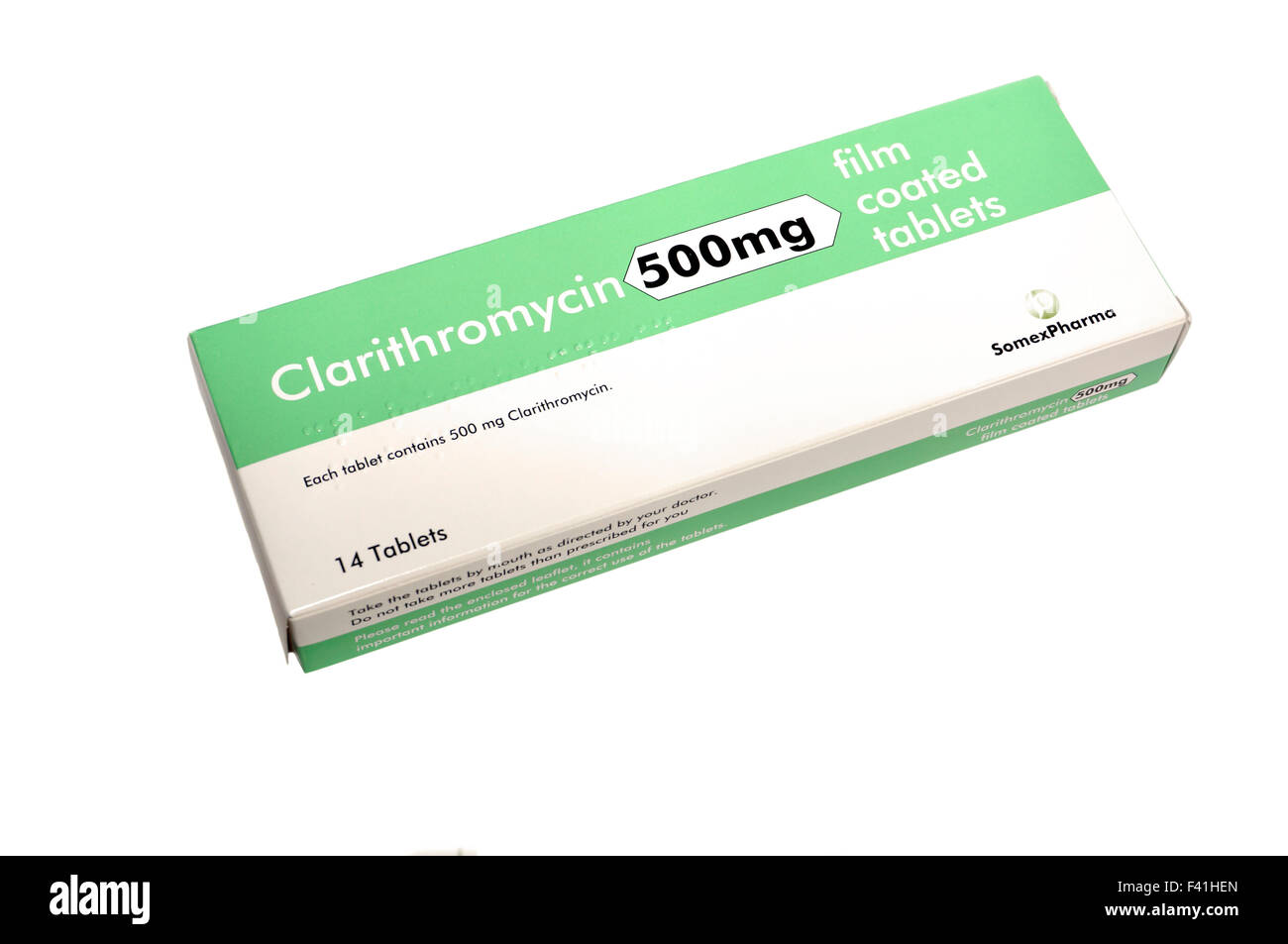 Clarithromycin tablets antibiotics belonging to a group of medicines known as macrolides Stock Photo