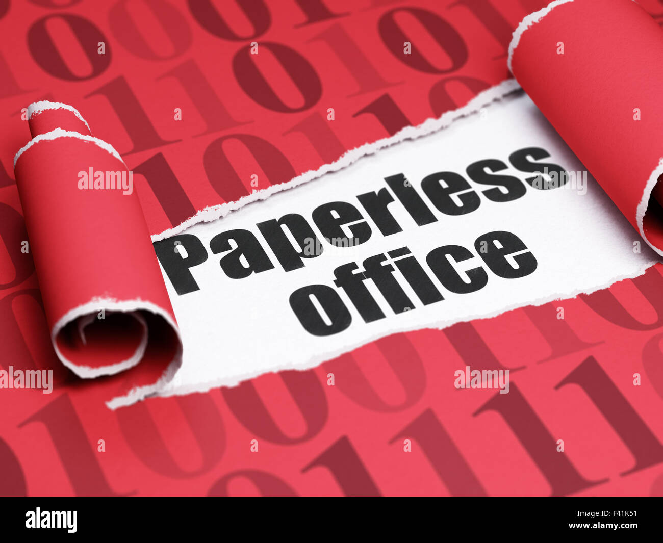 Paperless Text Business concept: black text Paperless Office under the piece of torn ...