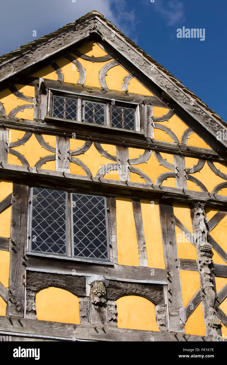 UK, England, Shropshire, Craven Arms, Stokesay Castle, gatehouse structure detail Stock Photo