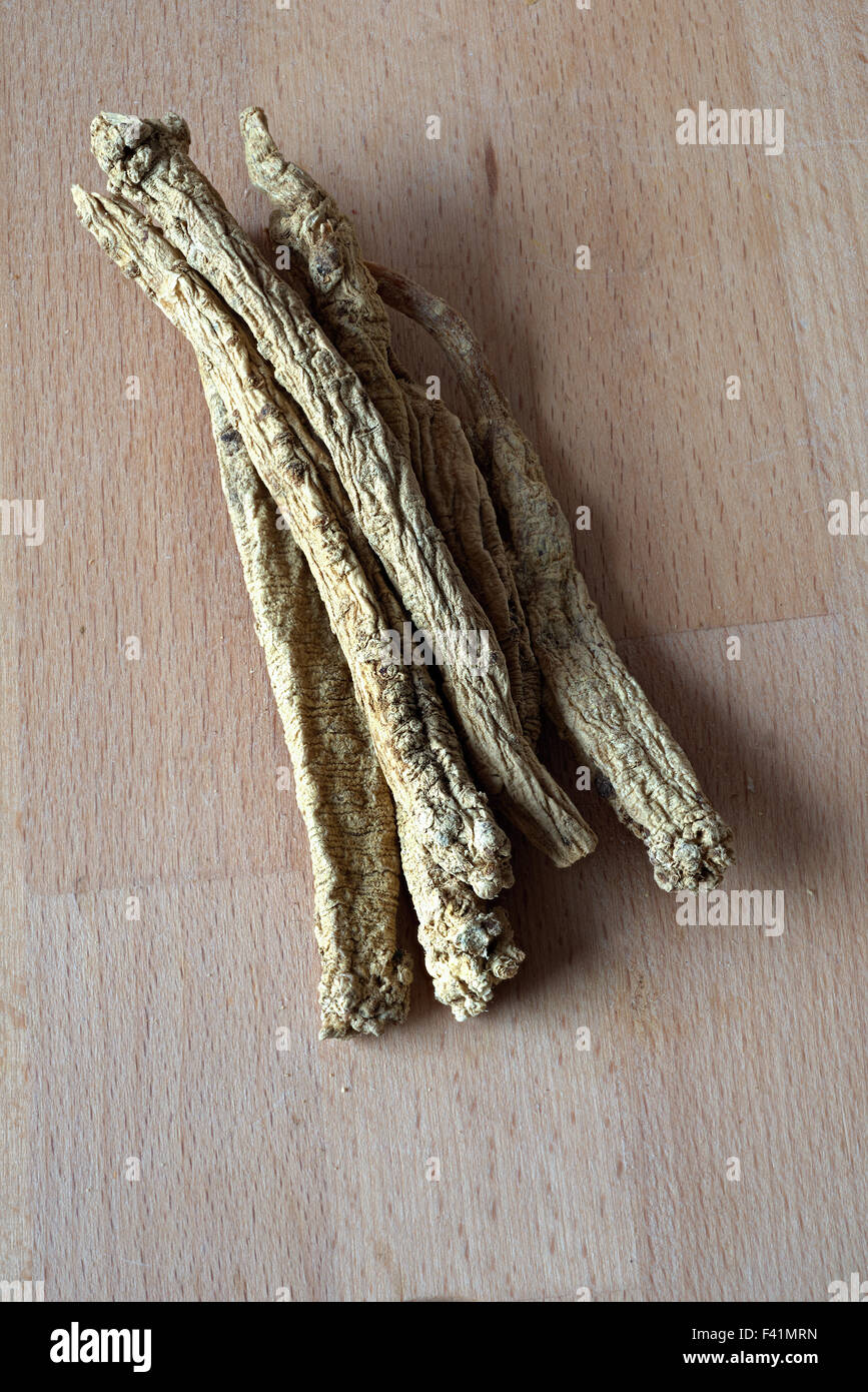 Poor Men´s Ginseng, Chinese Herbal Medicine Stock Photo