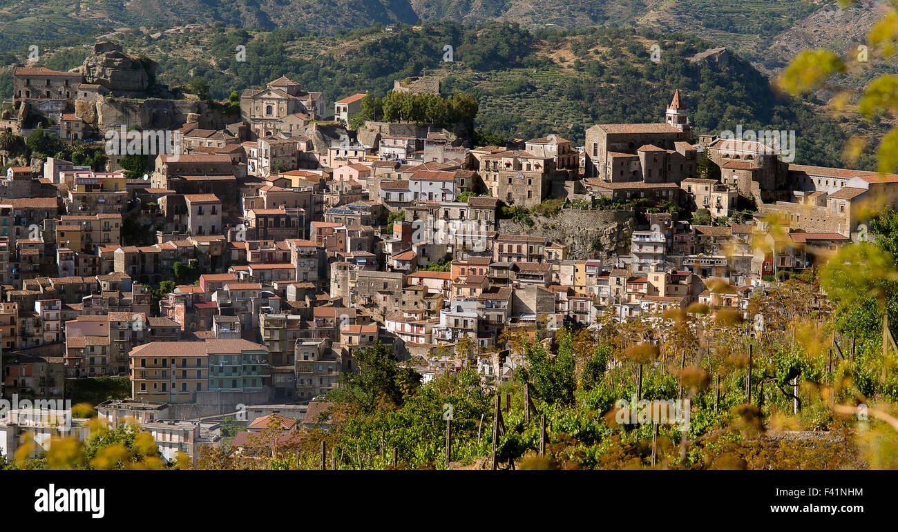 Castiglione di Sicilia a small village in the territory of wine of Etna Stock Photo
