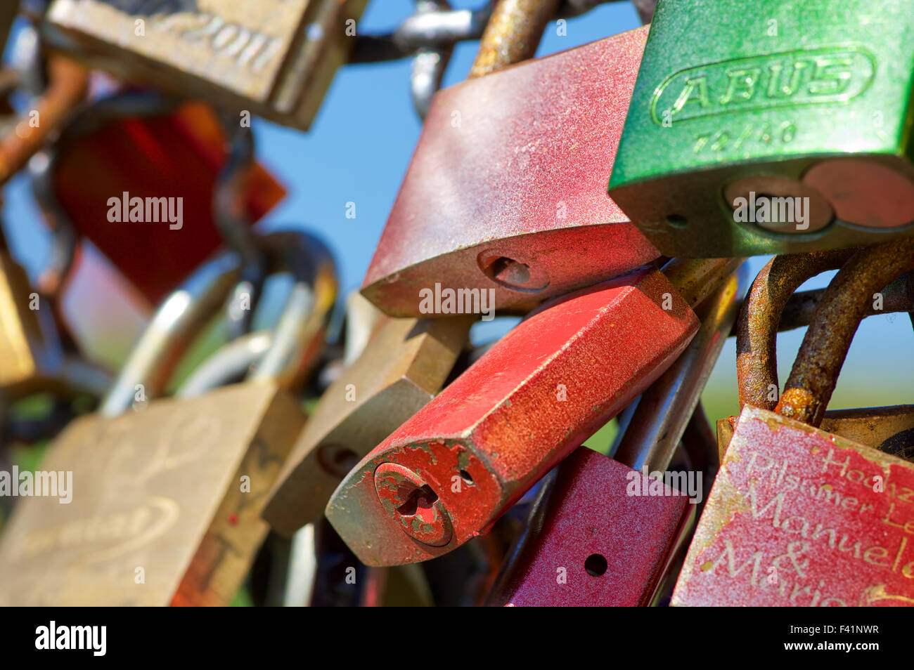 Padlock with love message Stock Photo Alamy