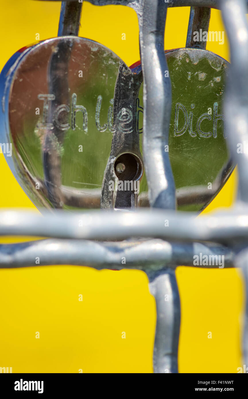 Padlock with love message Stock Photo Alamy