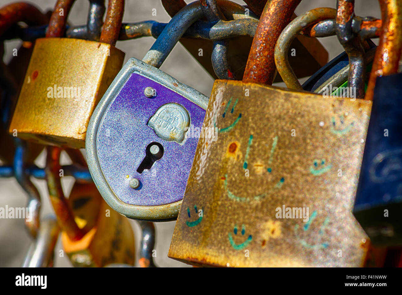 Padlock with love message Stock Photo Alamy