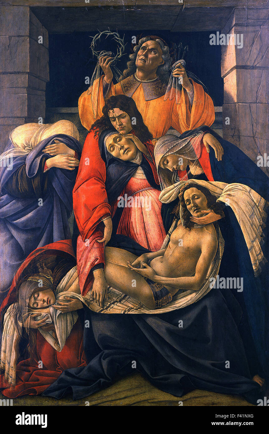 Sandro Botticelli - The Dead Christ Mourned Stock Photo