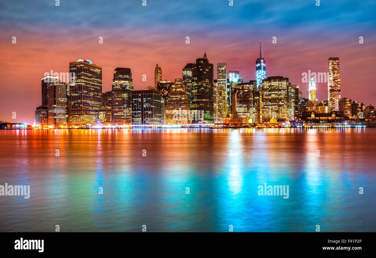 Manhattan skyline at sunrise, New York City. USA Stock Photo - Alamy