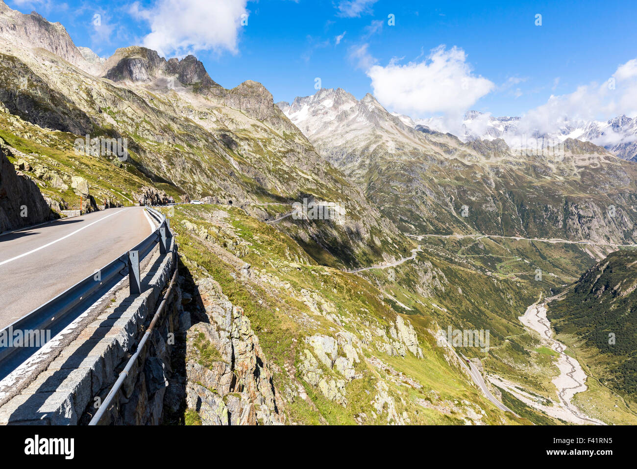 Mountain pass road Sustenpass, Meiental, Canton of Uri, Switzerland Stock Photo