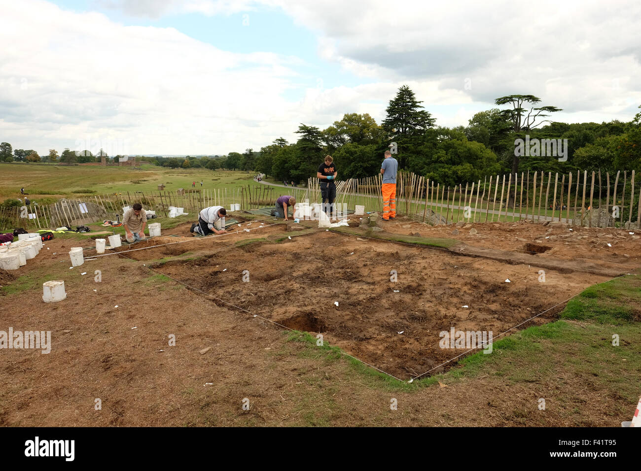 people doing Archaeology in bradgate park Stock Photo