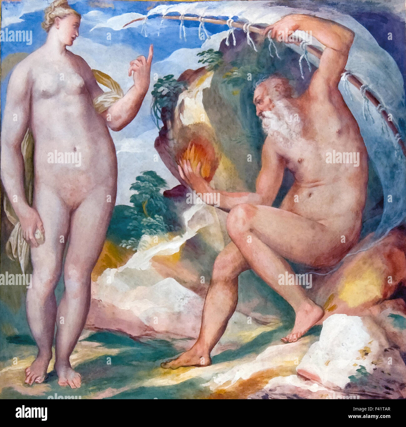 Painting by Niccolò Circignani and Giovanni Antonio Pandolfi, Palazzo della Corgna, Castiglione del Lago, Umbria, Italy Stock Photo