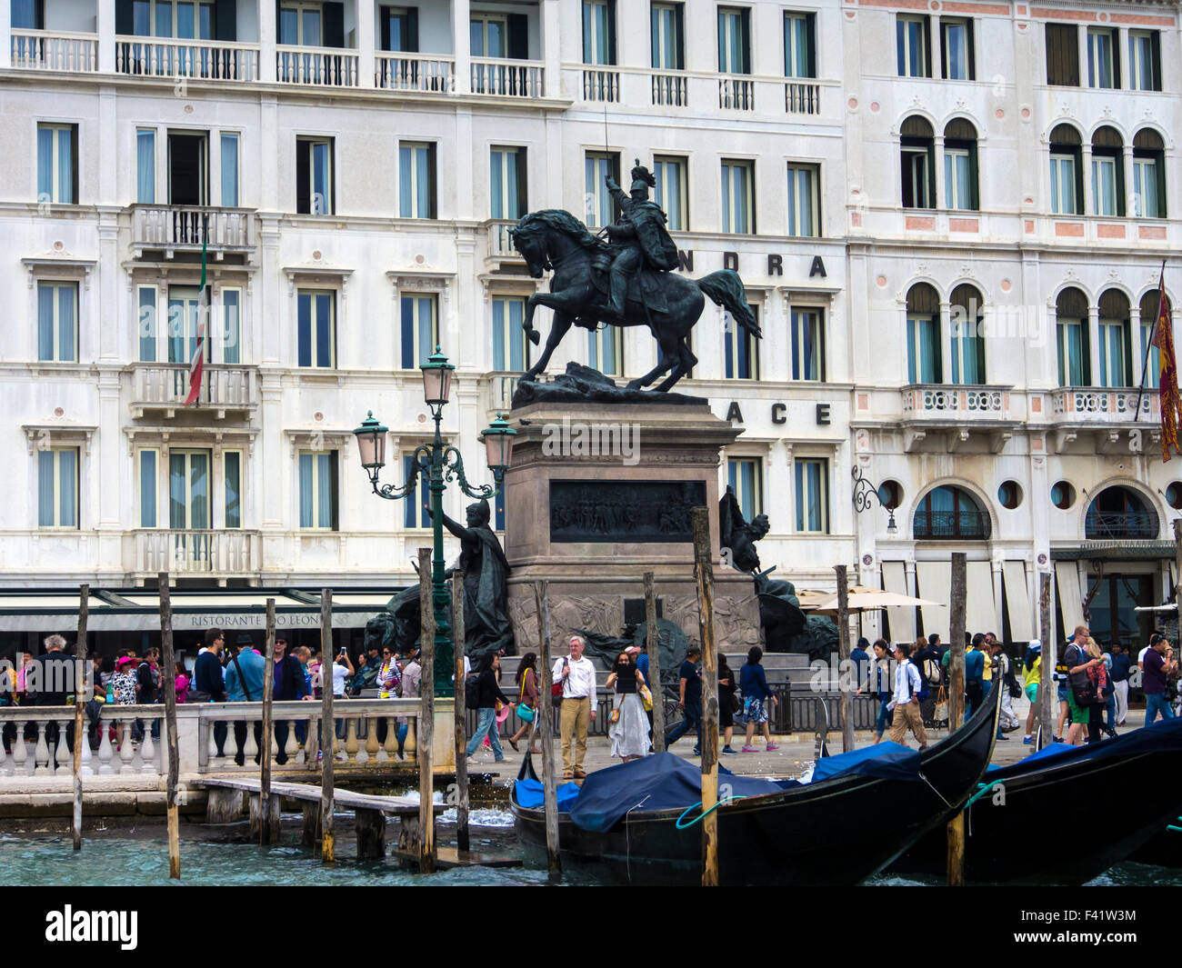 Venice Riva Degli Schiavoni and Man on the horse A Statue of Victor
