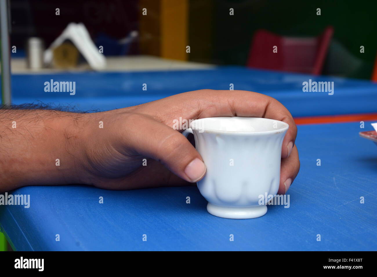 Arabic Man Drinking Lebanese Coffee Arabic Man Drinking Lebanese Coffee