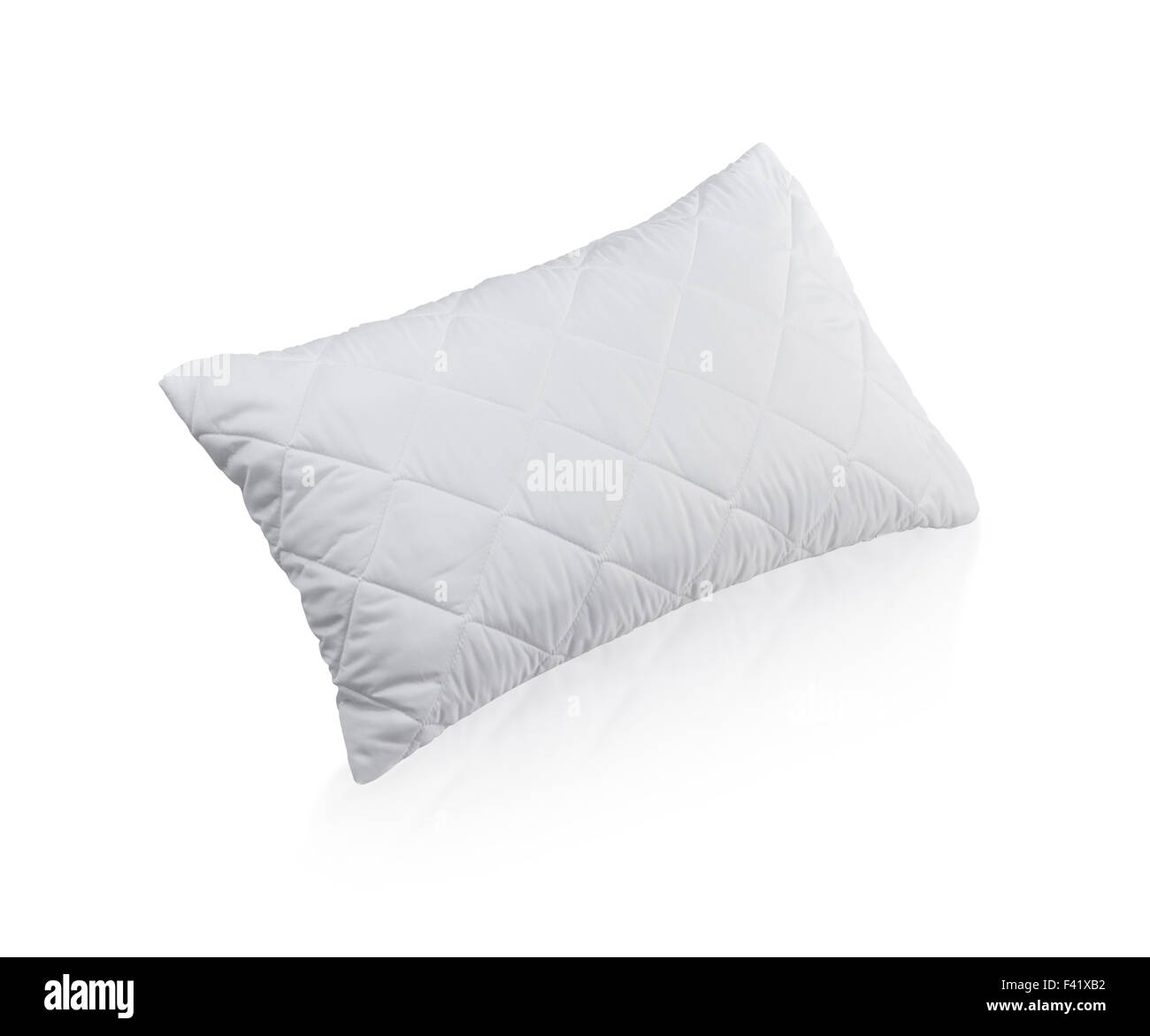 pillow with white protective mite pillow case on white background Stock Photo