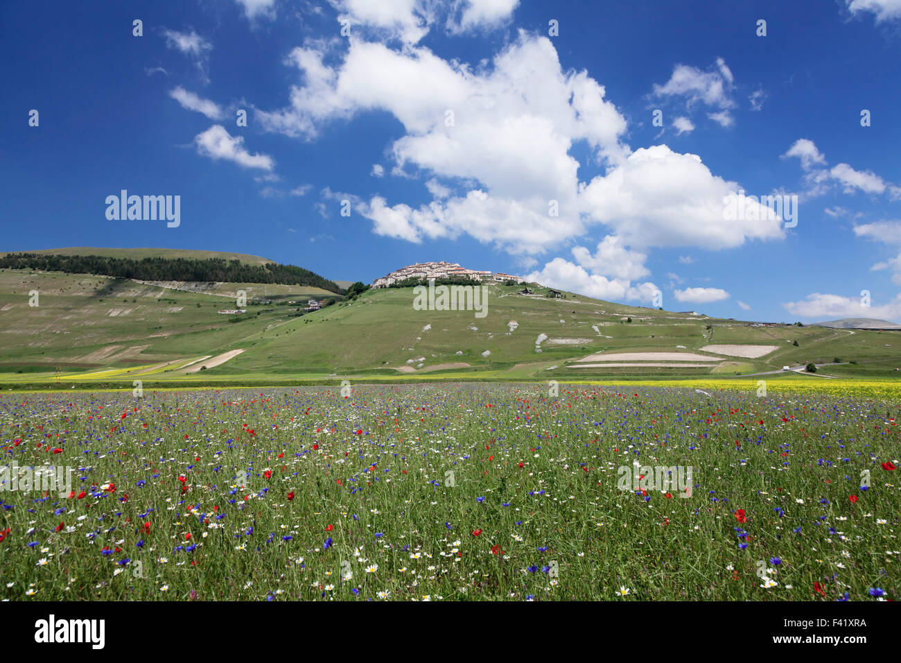 Castelluccio di Norcia, mountain village, Piano Grande, Monti Sibillini ...