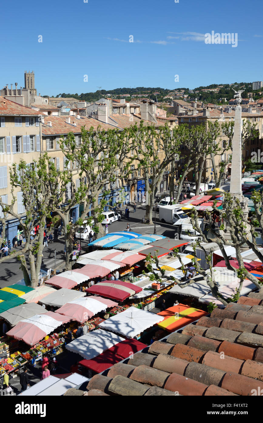 Market Day Place des Precheurs Aix-en-Provence Provence France Stock Photo