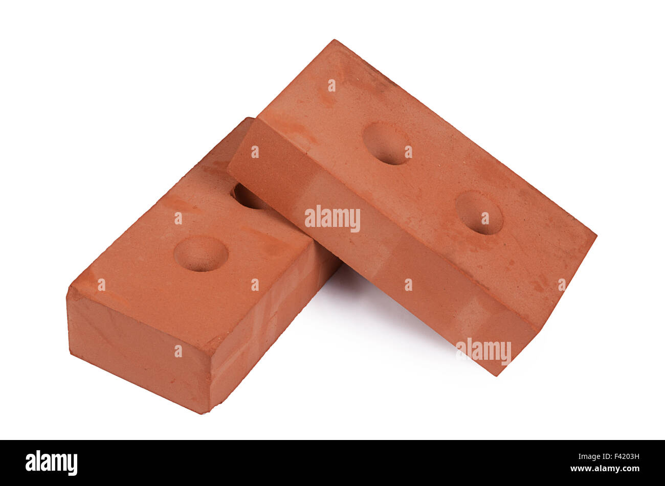 Red building brick isolated on white Stock Photo