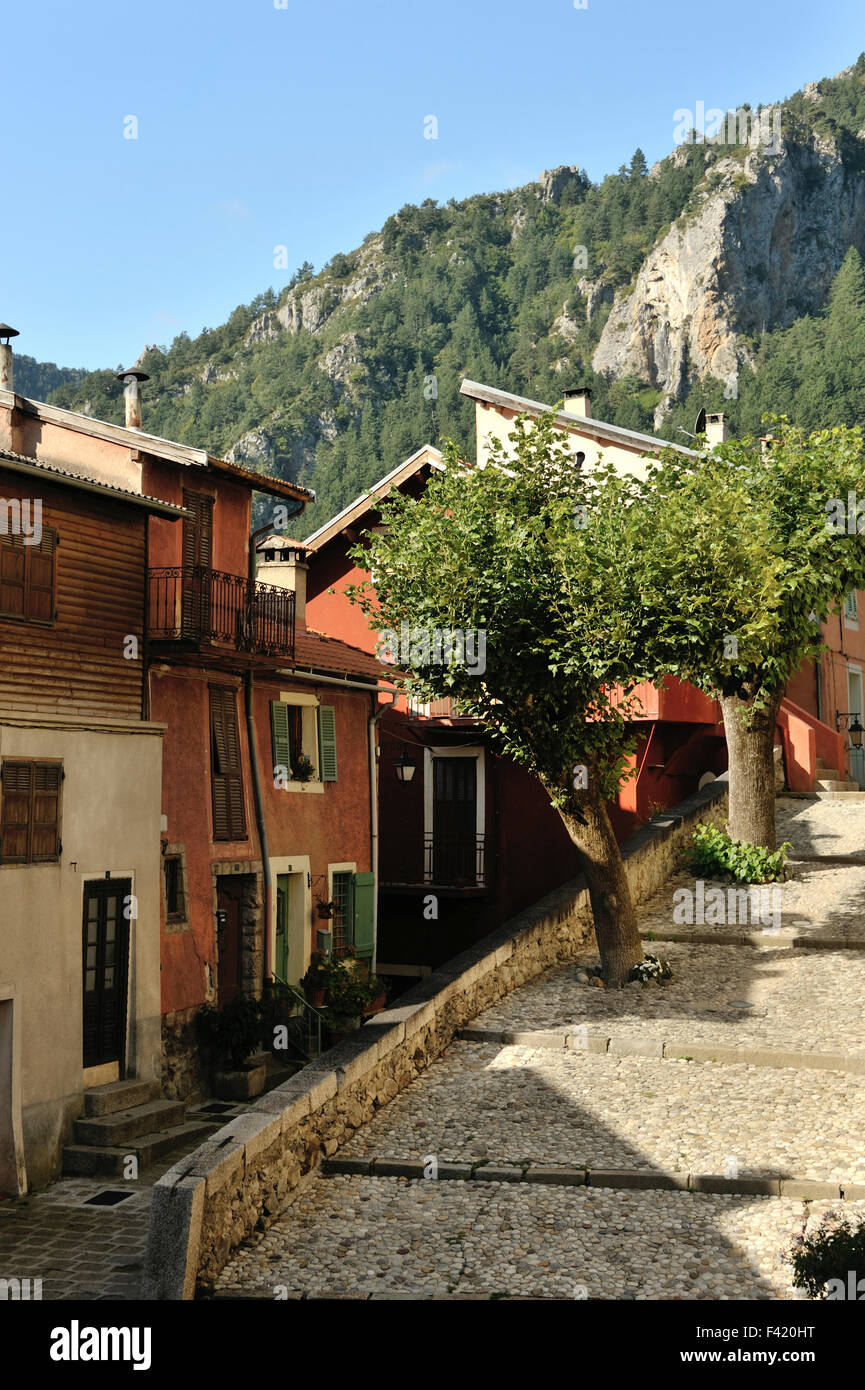 St-Martin-Vésubie, town of the Maritime Alps, cool summer resort in the mountains near to French Riviera, French Alps, France Stock Photo