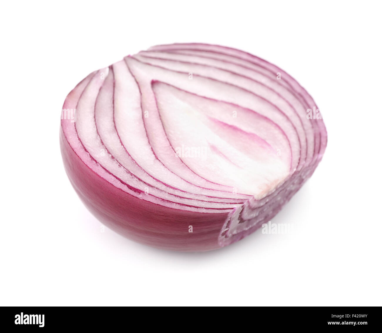 Half of red onion isolated on white Stock Photo