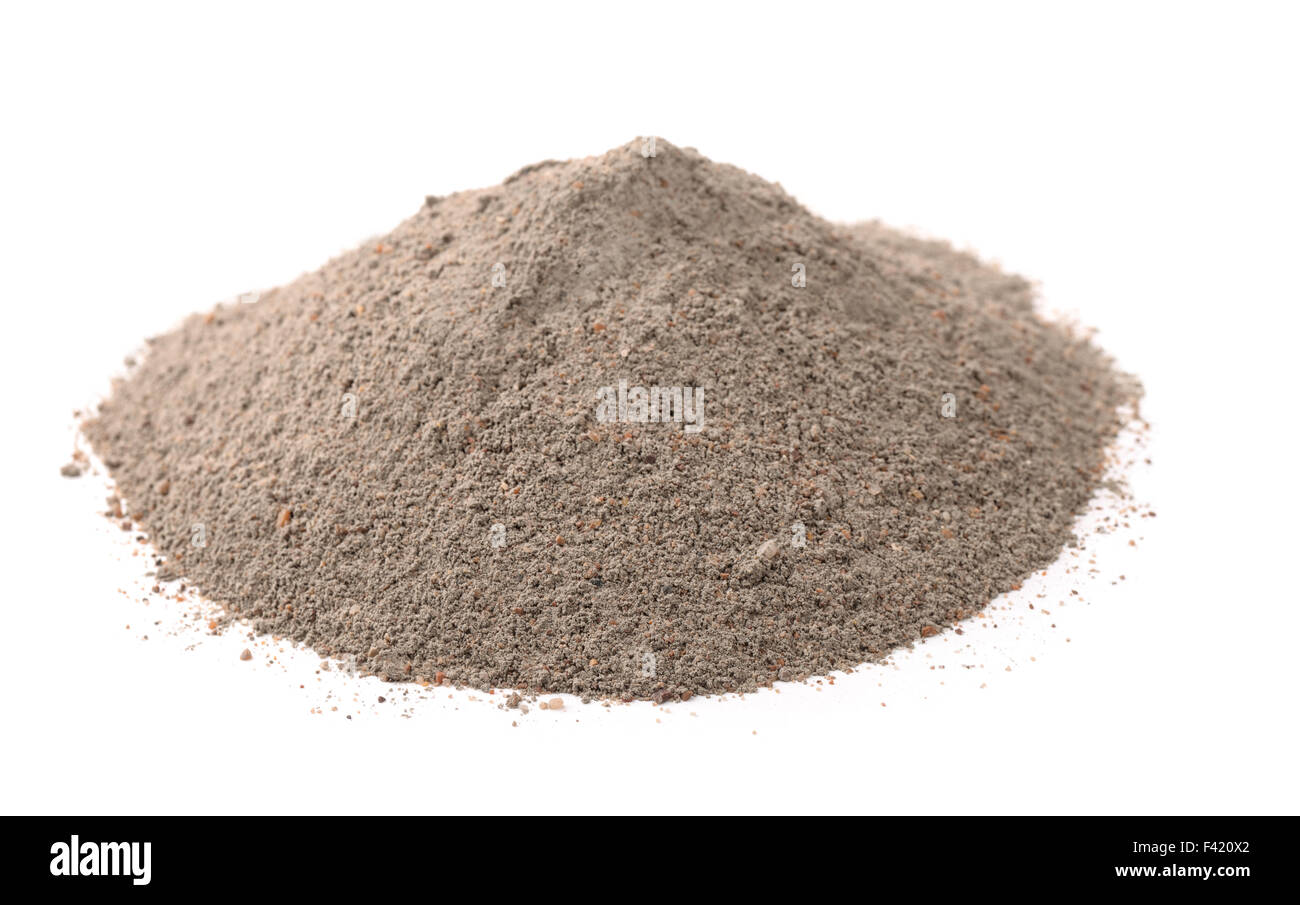 Pile of concrete sand mix isolated on white Stock Photo