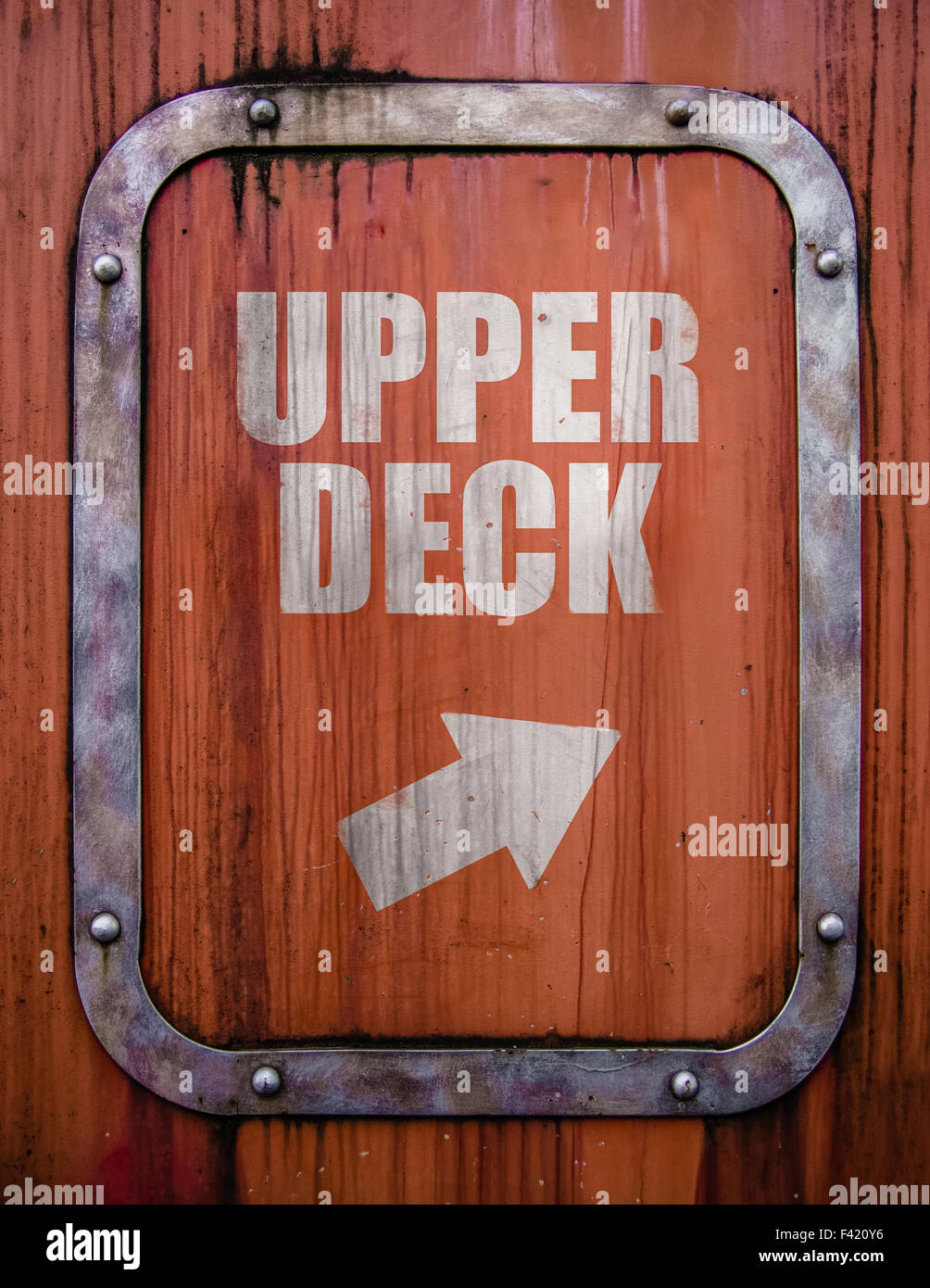 Grungy Upper Desck Sign Stock Photo