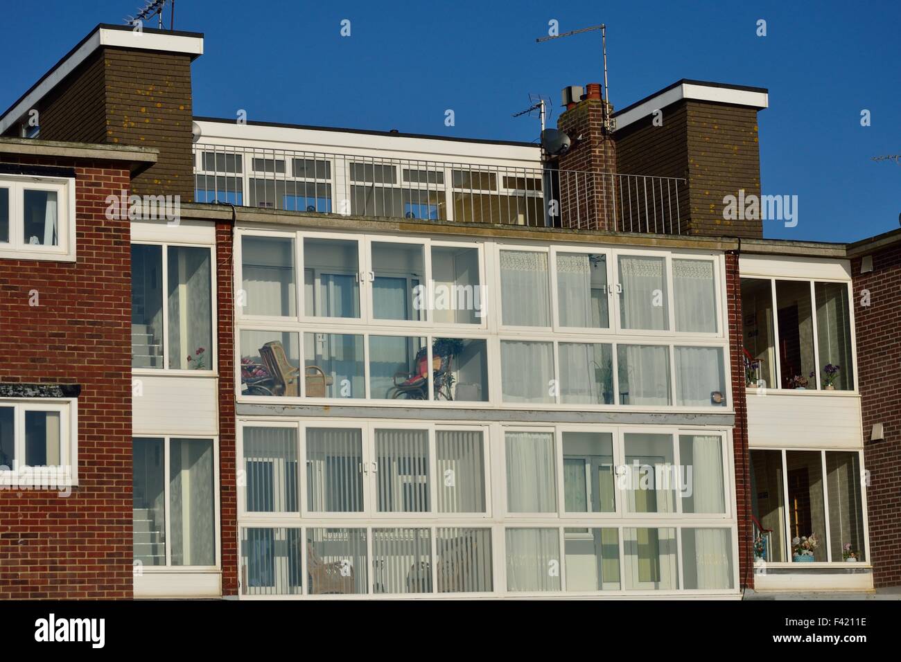 Seaside retirement flats Stock Photo Alamy