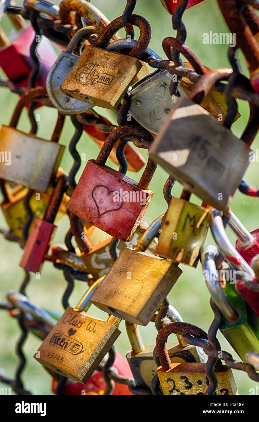Padlock with love message Stock Photo Alamy