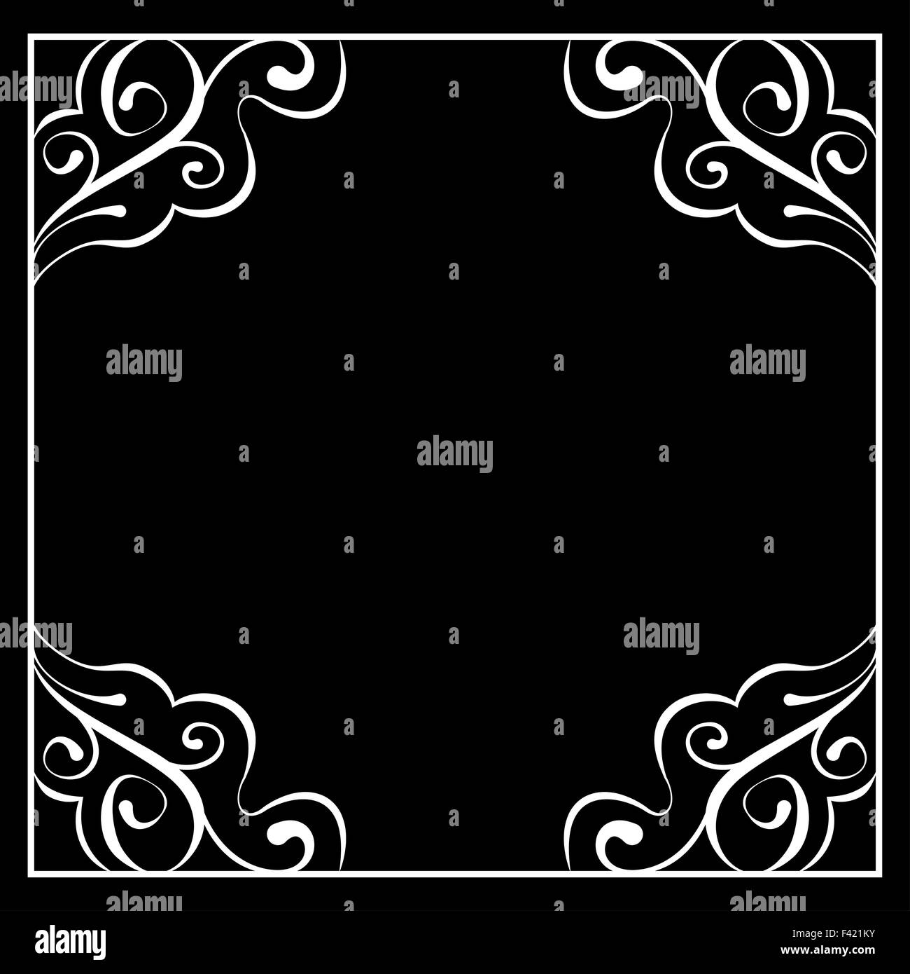 Vector white frame on a black background Stock Photo - Alamy