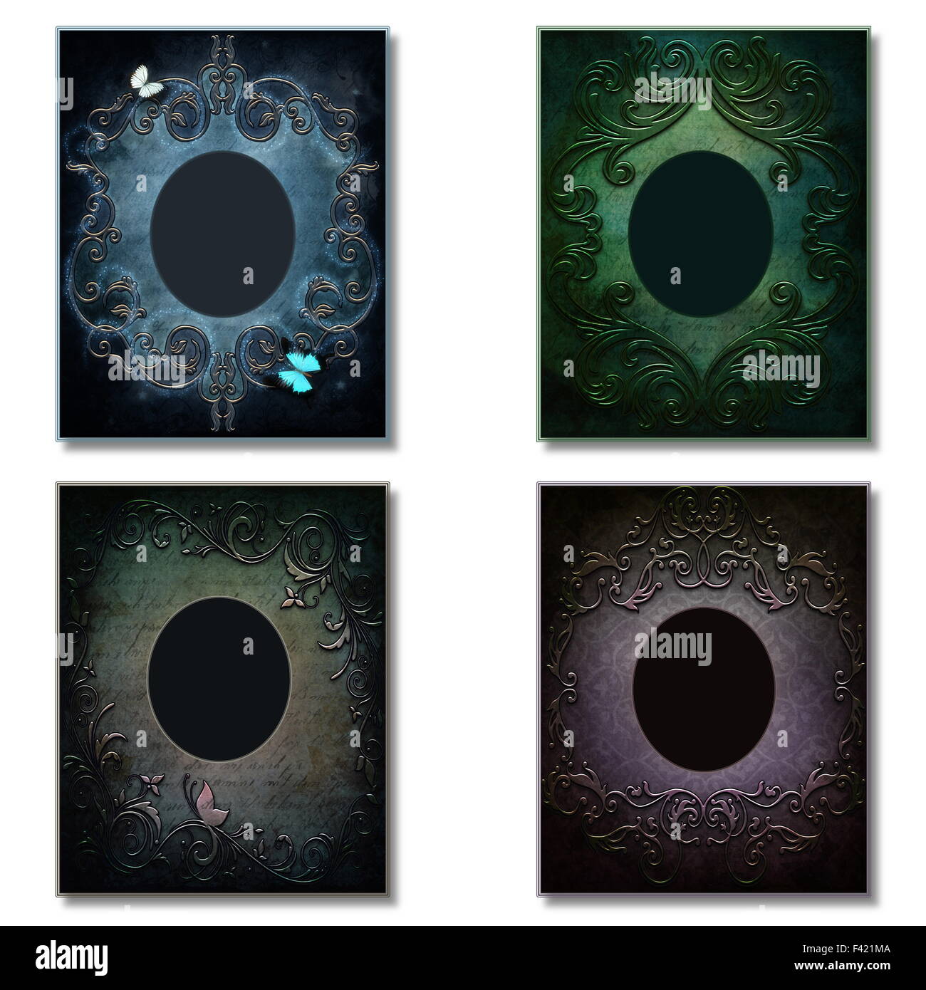 Set of vintage frames Stock Photo Alamy