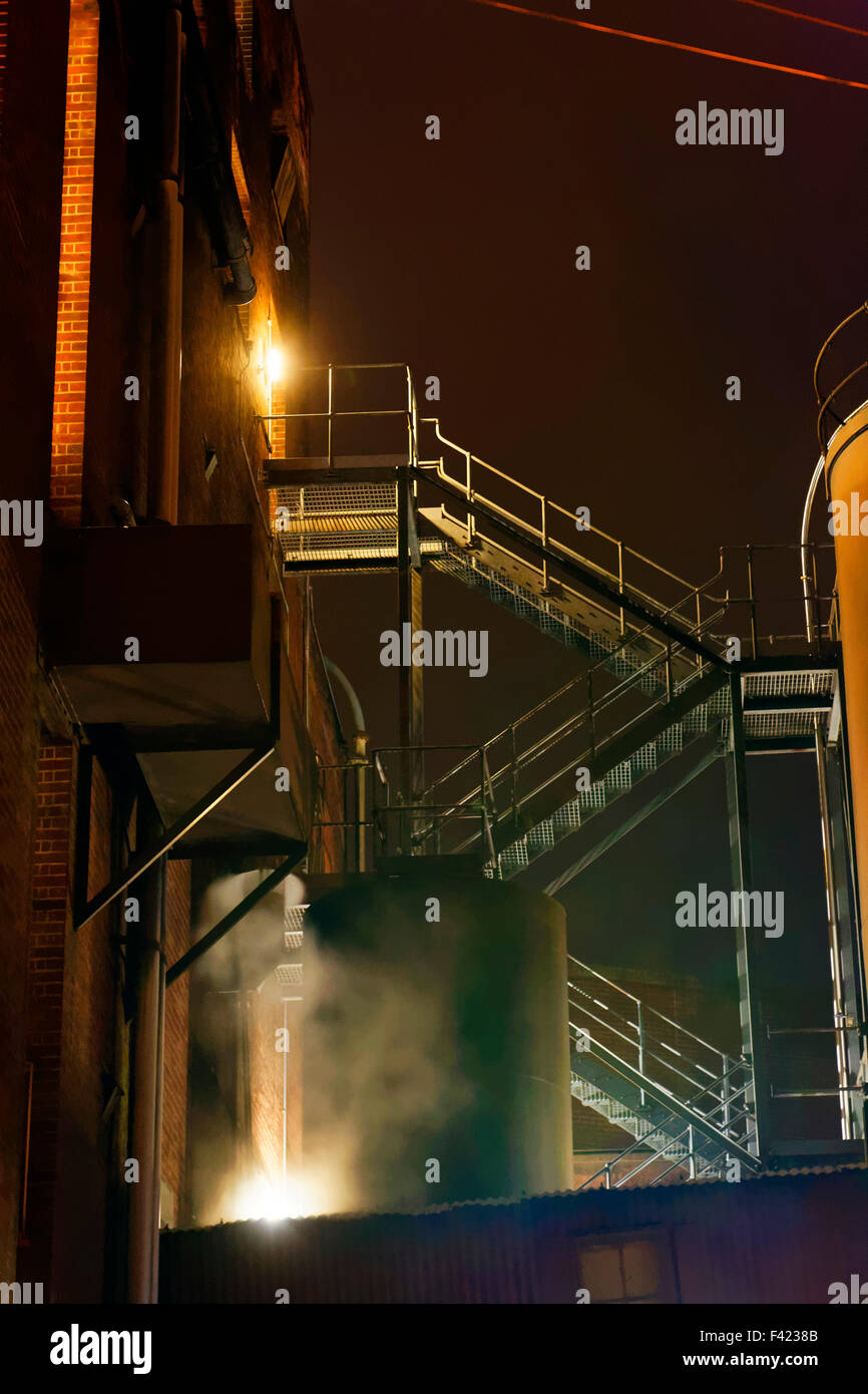 factory at night Stock Photo Alamy