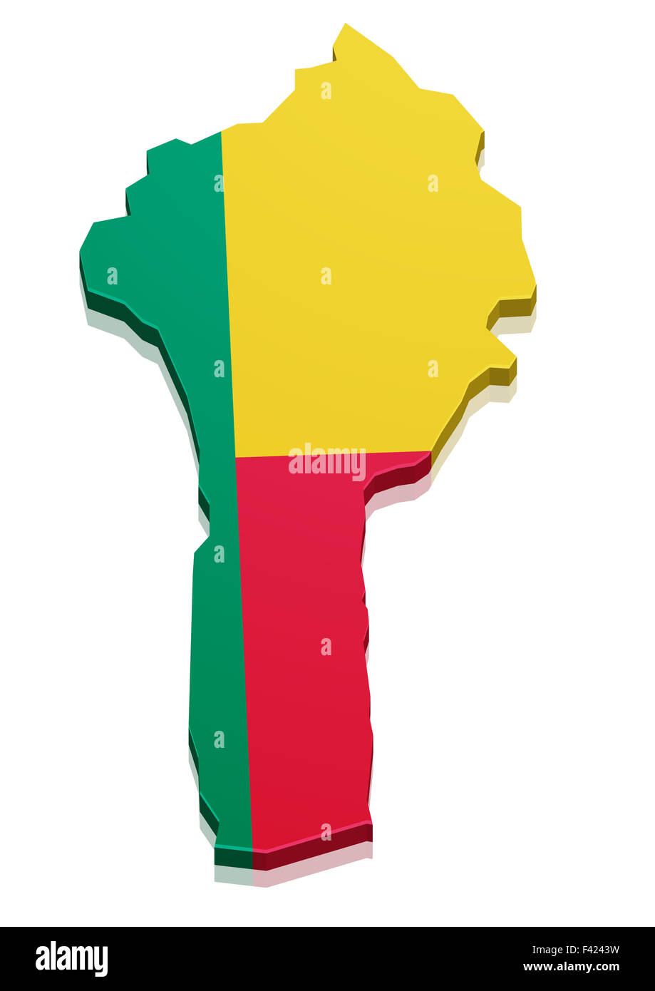 Map Benin Stock Photo