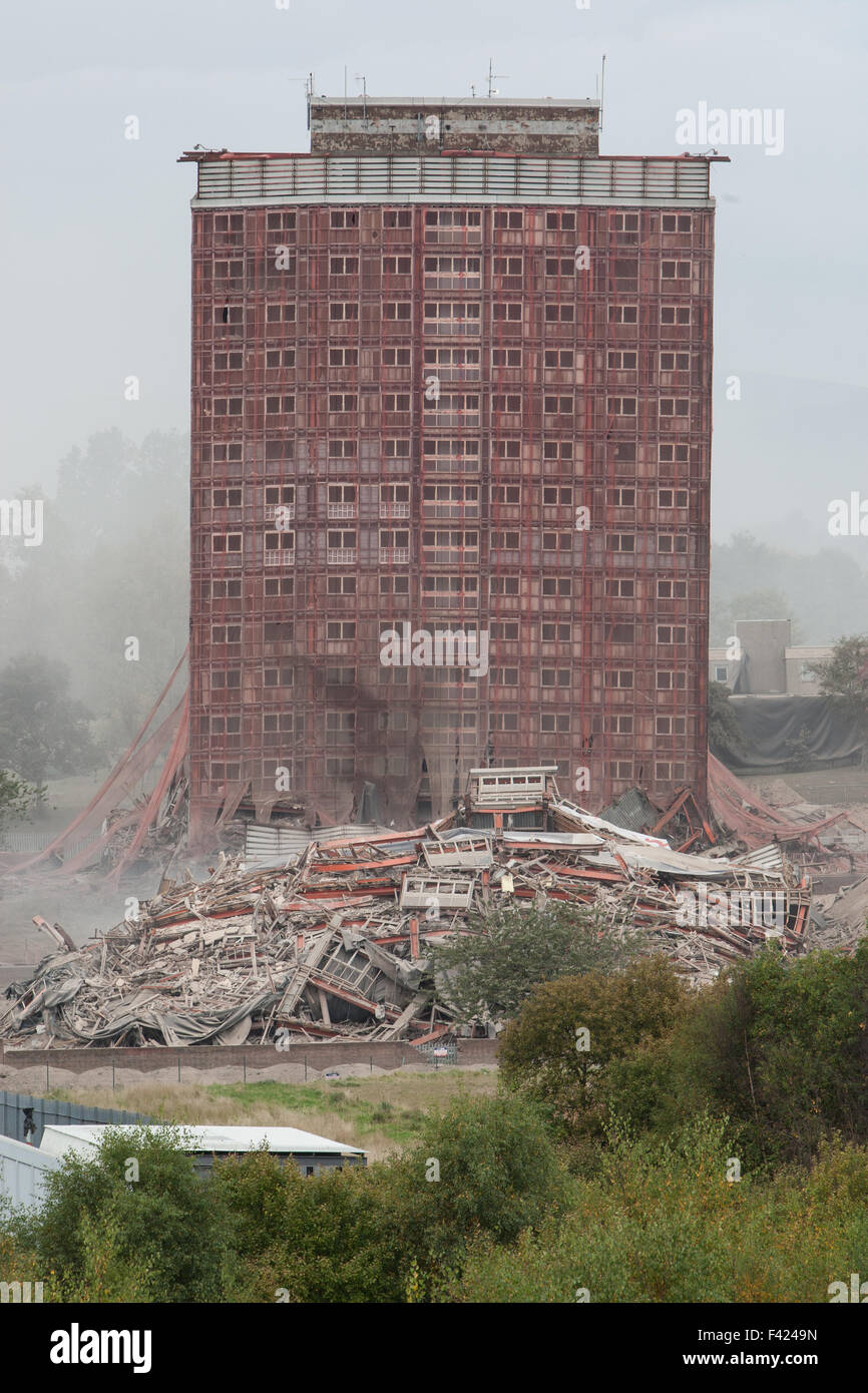 The demolition of the iconic Red Road flats, in the East End of Glasgow