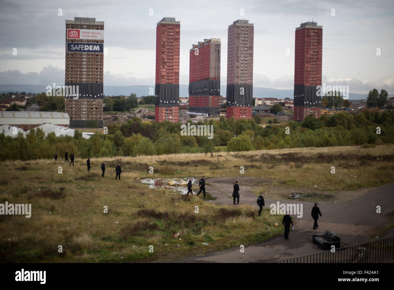The demolition of the iconic Red Road flats, in the East End of Glasgow
