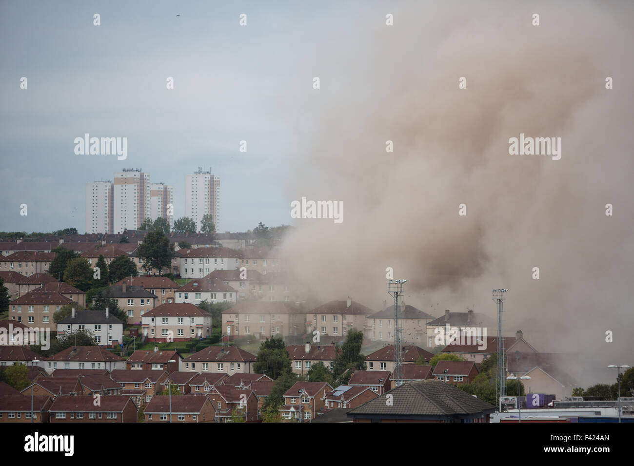 The demolition of the iconic Red Road flats, in the East End of Glasgow