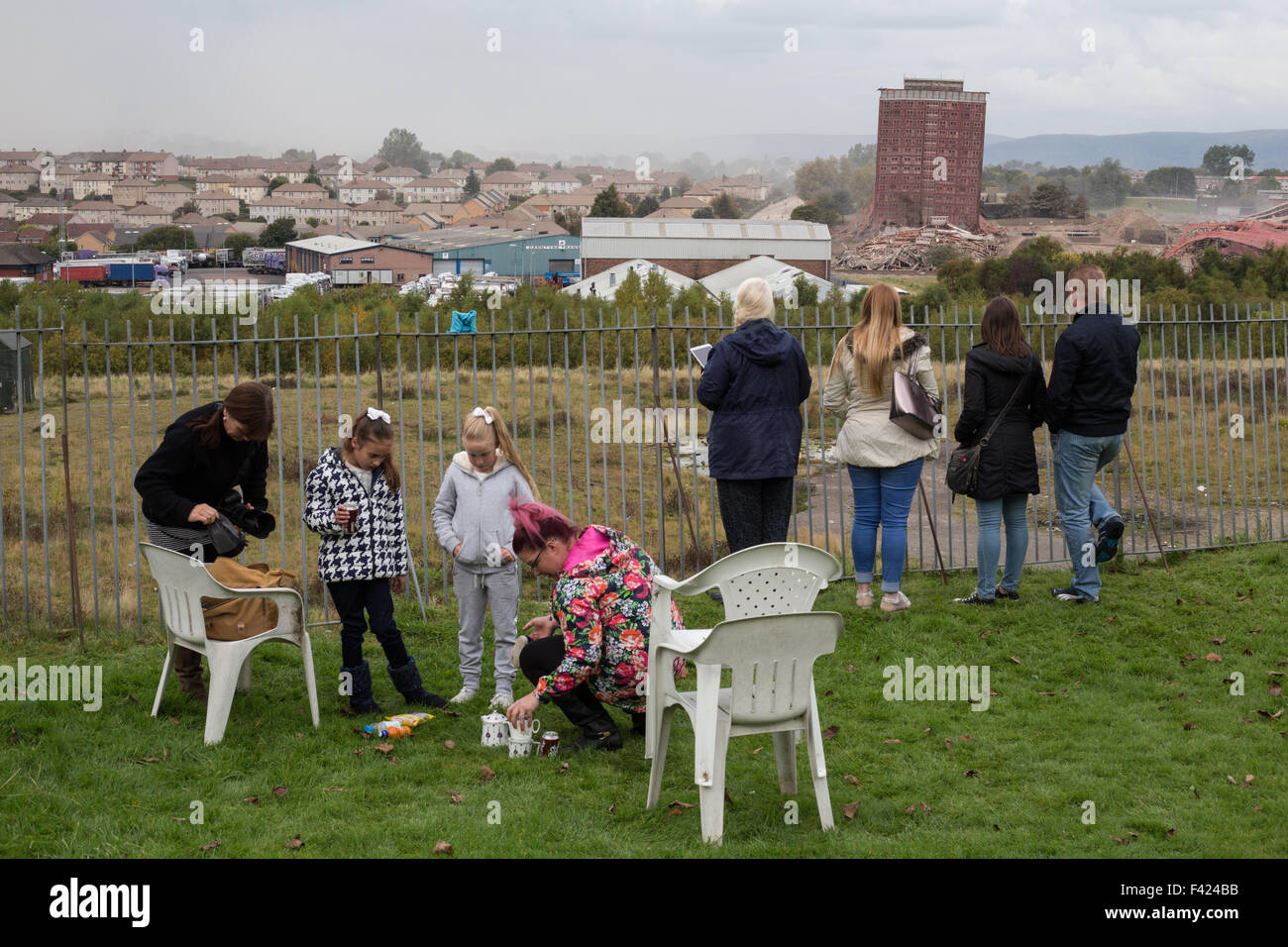 The demolition of the iconic Red Road flats, in the East End of Glasgow