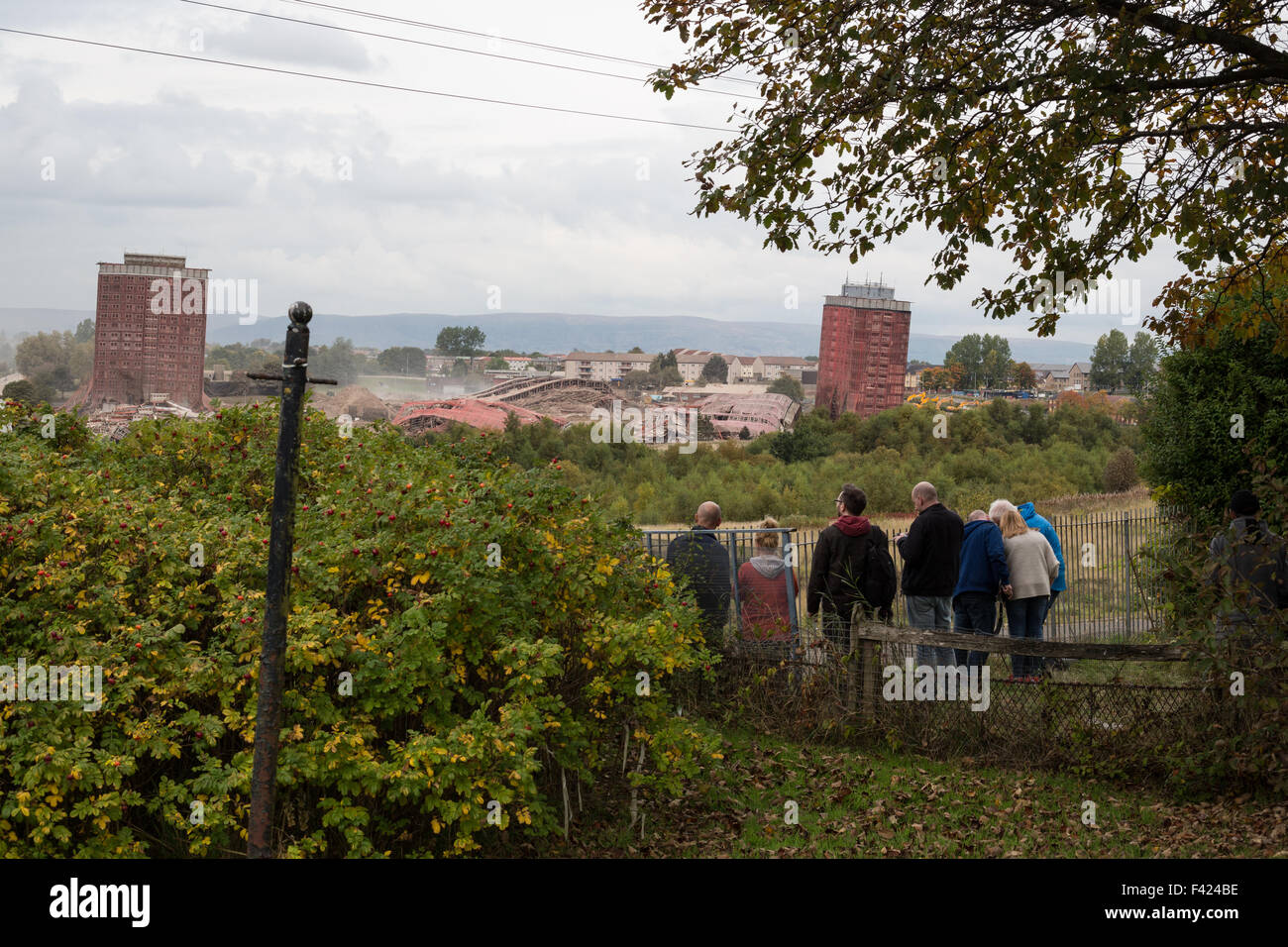 The demolition of the iconic Red Road flats, in the East End of Glasgow