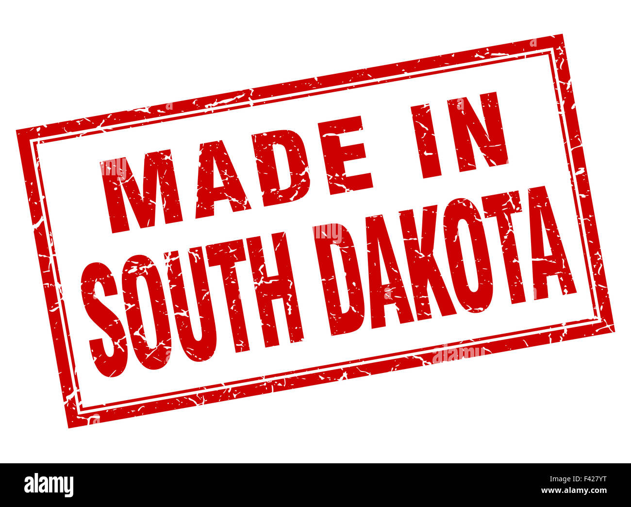 South Dakota red square grunge made in stamp Stock Photo - Alamy