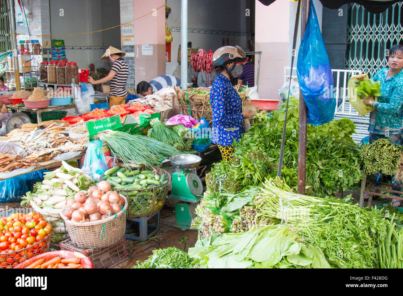 market street stalls in Can Tho market area,Mekong Delta region,Vietnam