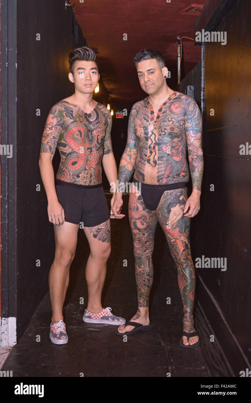 Portrait of 2 young man with nearly full body tattoos at the New York City Tattoo Convention at Roseland Ballroom in New York Stock Photo - Alamy Portrait of 2 young man with nearly full body tattoos at the New York City Tattoo Convention at Roseland Ballroom in New York Stock Photo - Alamy