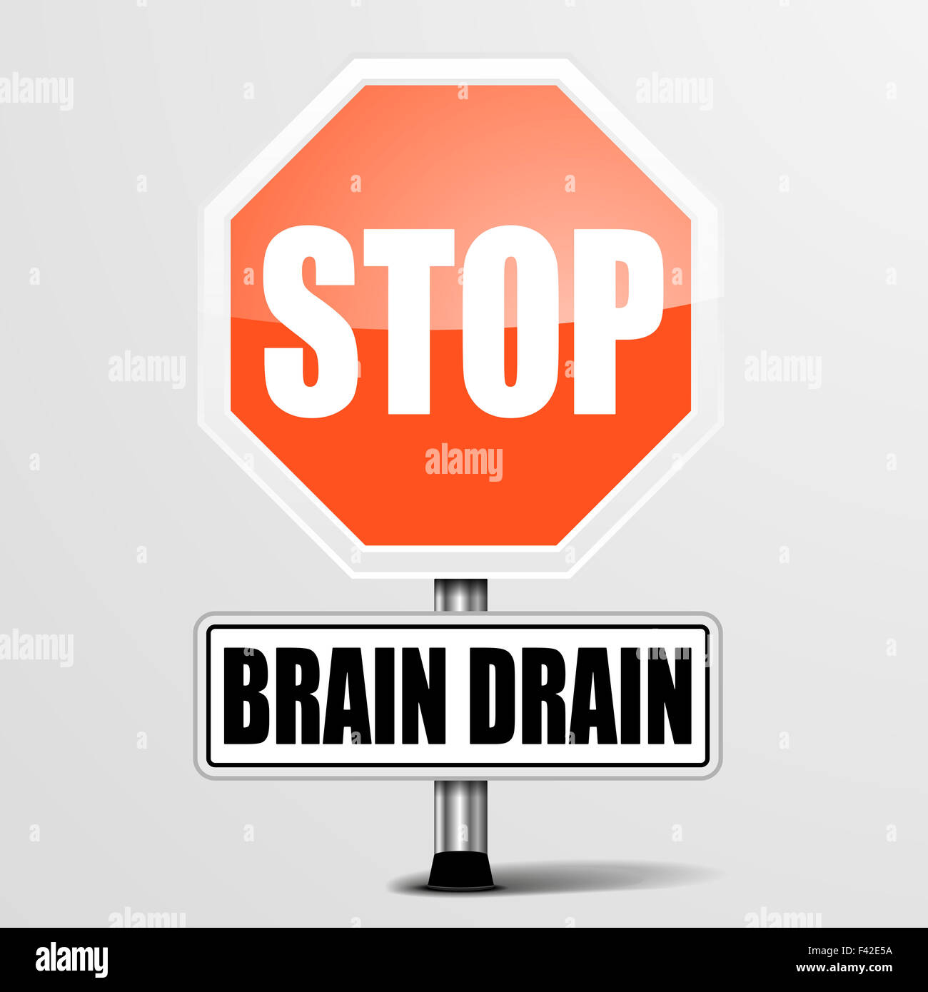 Stop Brain Drain Stock Photo