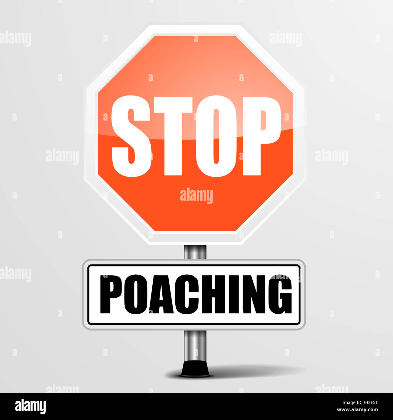 RoadSign Stop Poaching Stock Photo