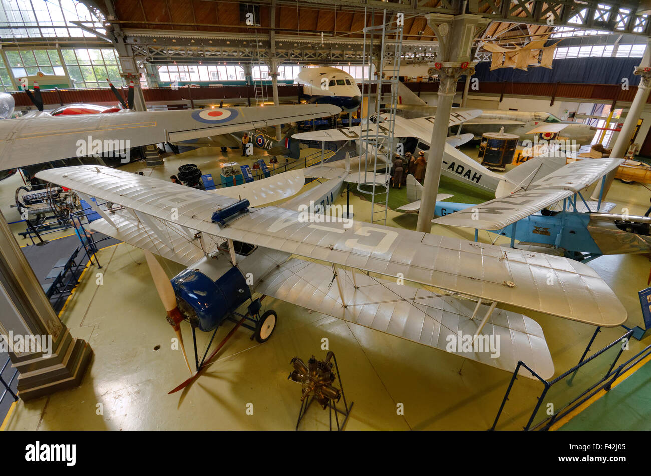 Interior of the former Manchester Air and Space Museum, which was part of the Museum of Science and Industry, Manchester, England. Stock Photo