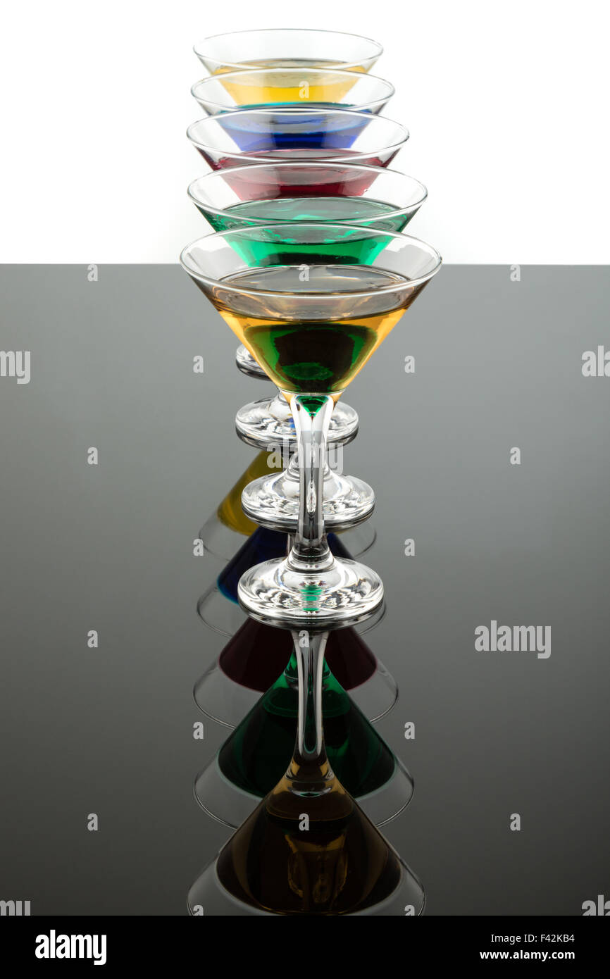 color cocktails in line Stock Photo - Alamy