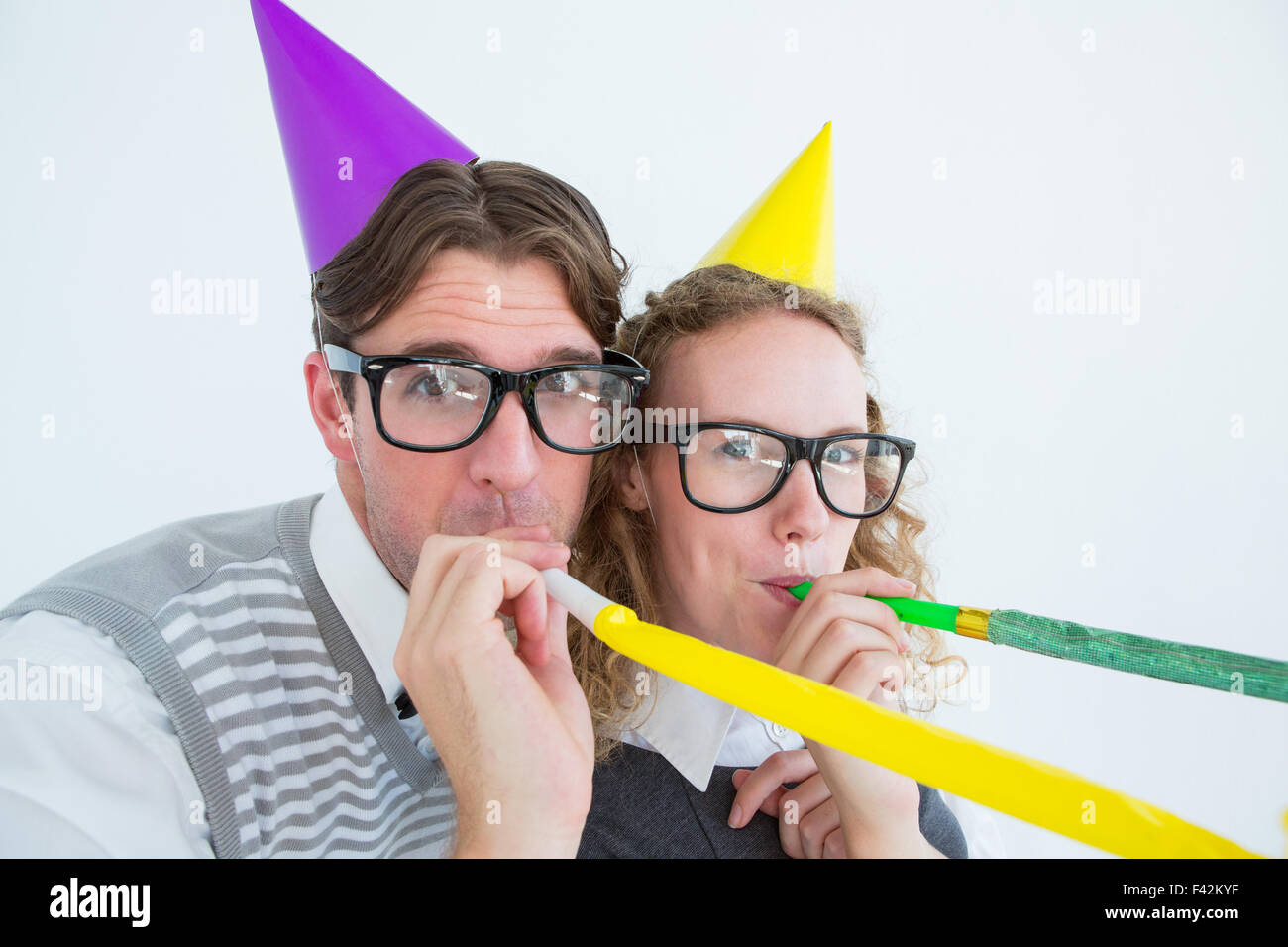 Blowing party horn hi-res stock photography and images - Alamy