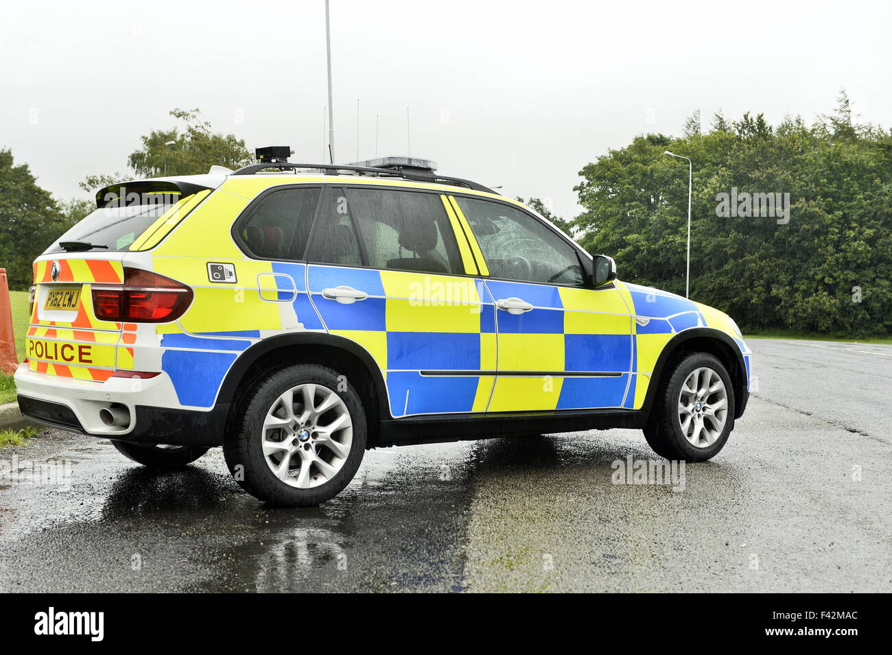 Cumbria Police Road Policing Unit. BMW X5 patrol car. The force is facing £26m in budget cuts: 29 September 2015  STUART WALKER Stock Photo